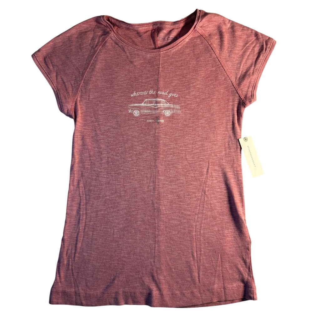 Pilcro Anthropologie Yours Truly Graphic Tee Petal Pink Women's Small NWT